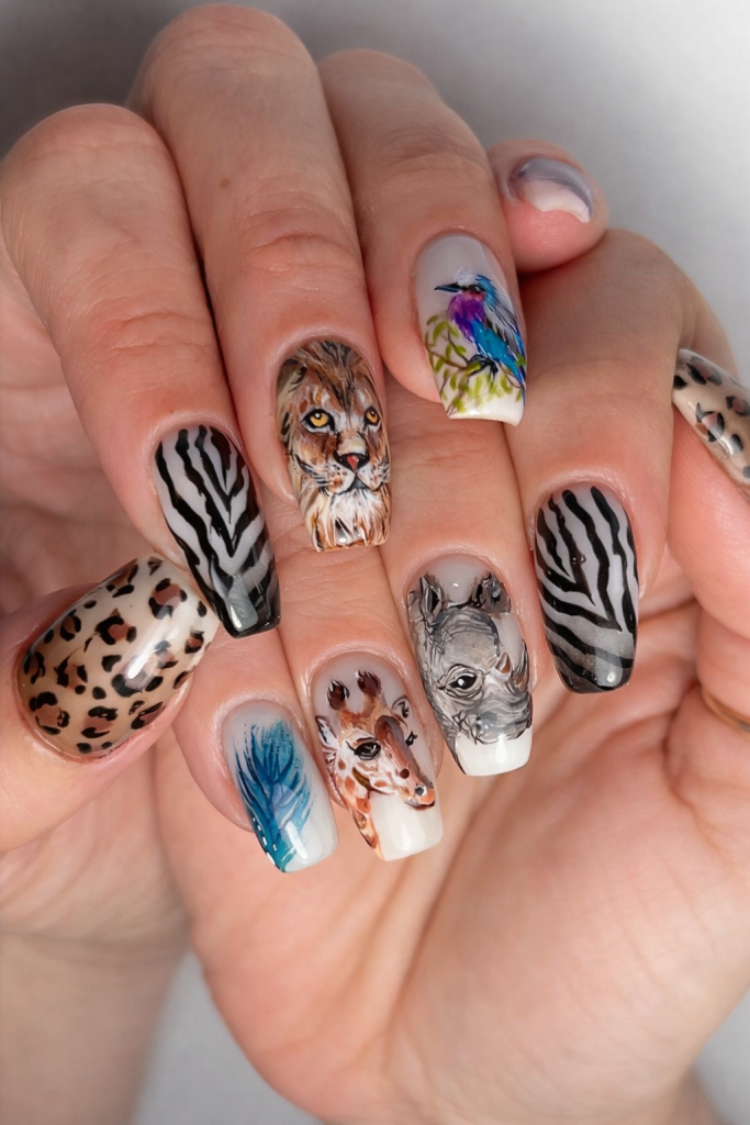 Animal Print Stiletto Nails