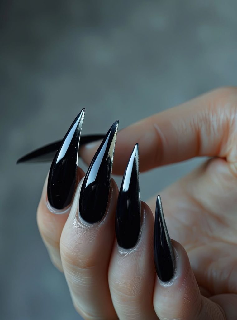 Black Stiletto Nails