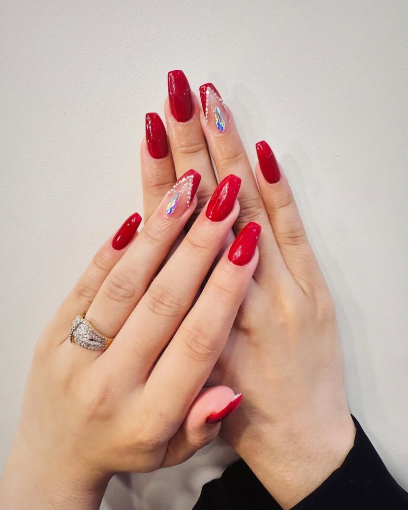  Bold Red Stiletto Nails