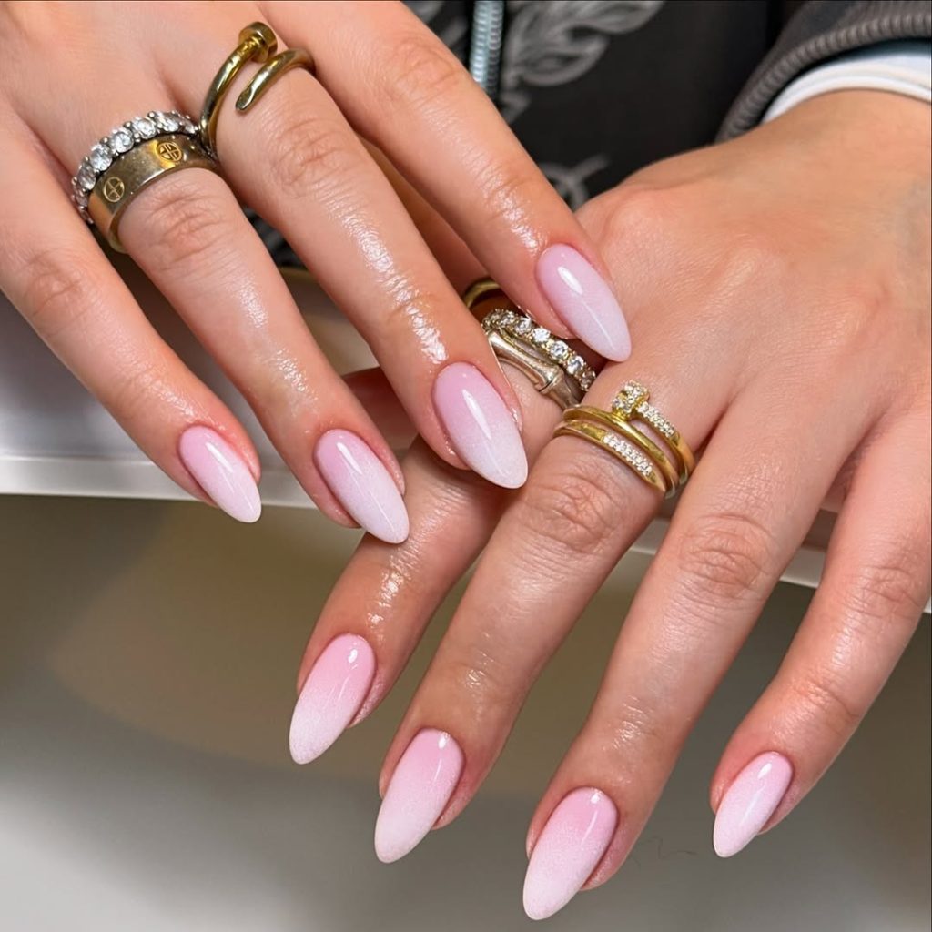 Pastel Ombre Almond Nails