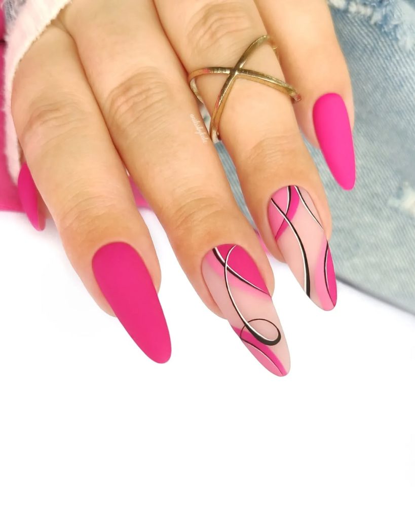 Pink Swirl Nail 