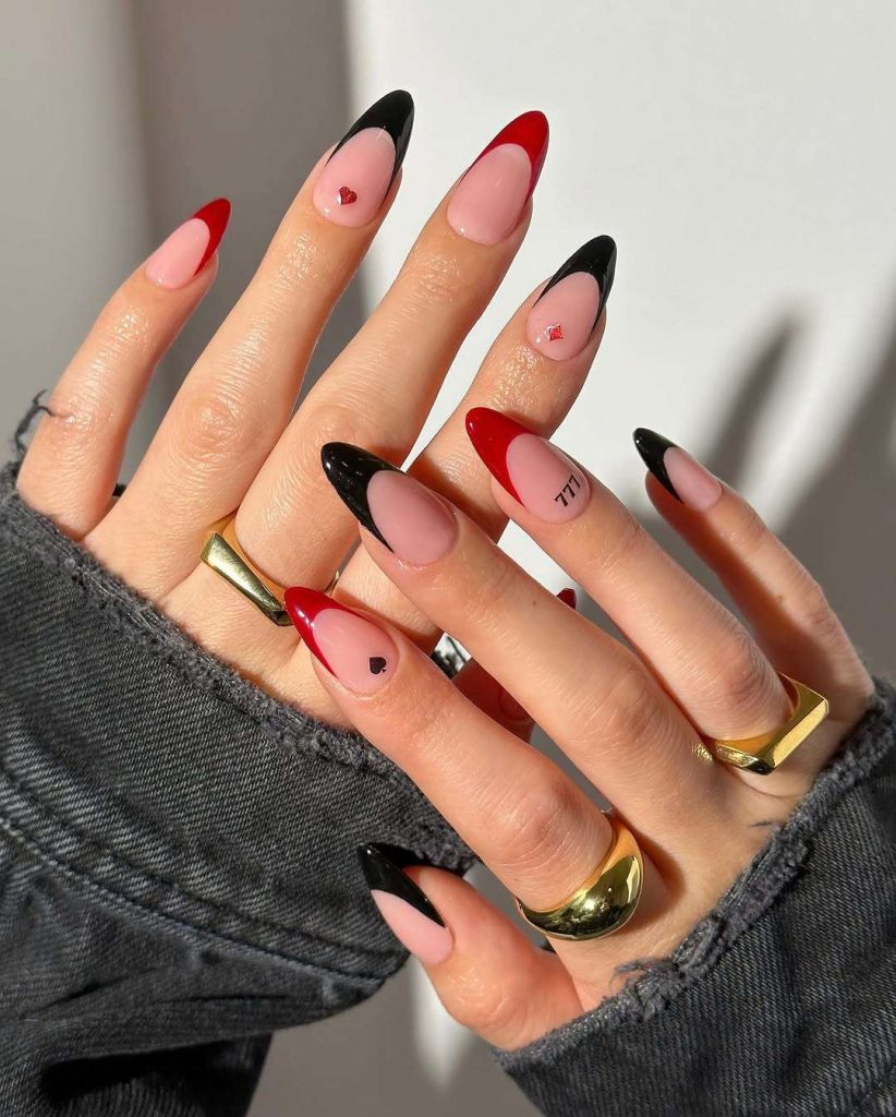 Black and Red Nail Color Combo