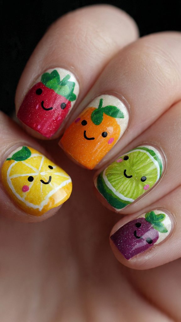 Fruit Face Nail Art