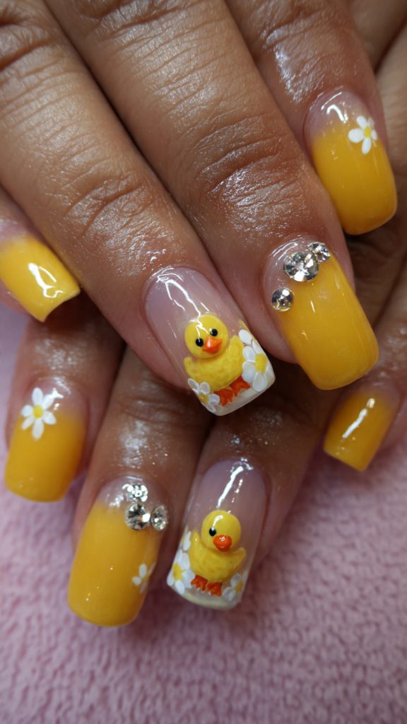 Duck and Chick Nail Designs
