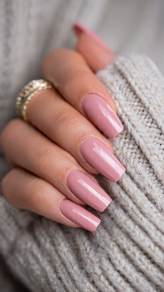 Long Coffin Nails in Nude