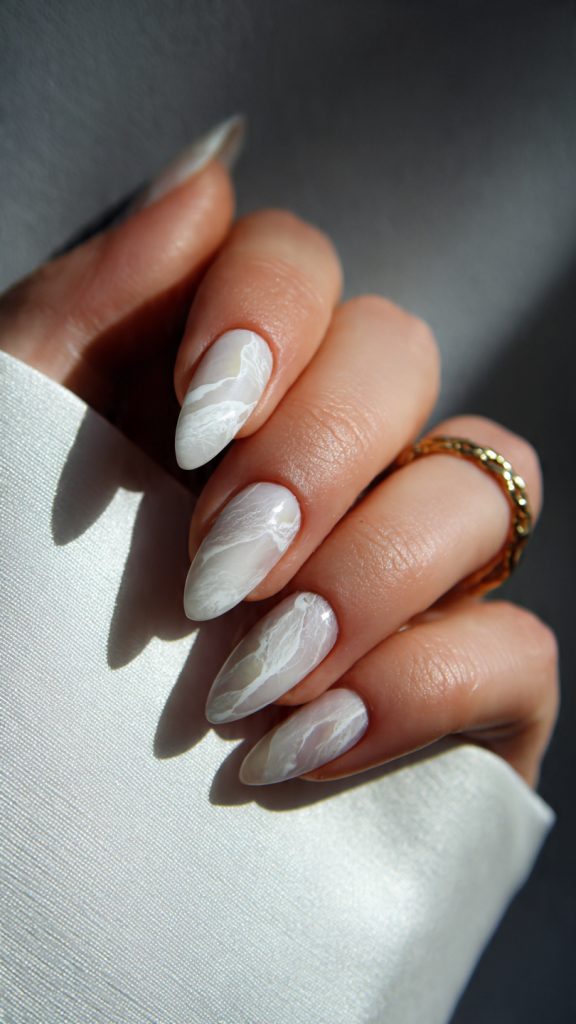 Milky White Nails