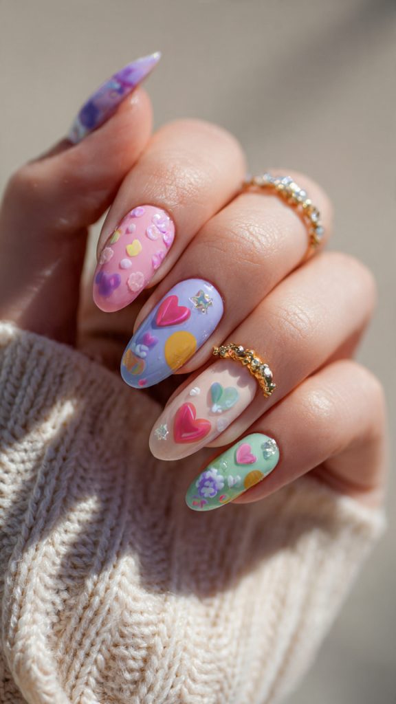 Mismatched Cute Nail Set
