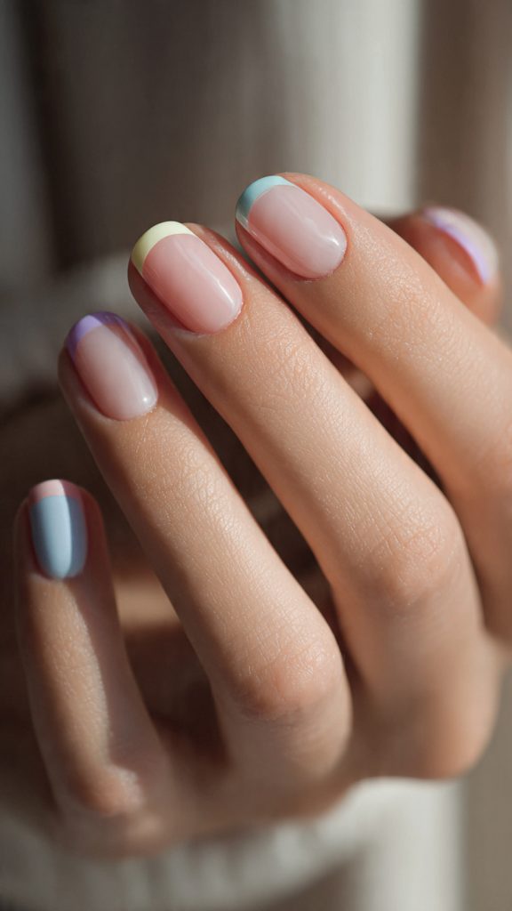 Pastel French Tip Nails