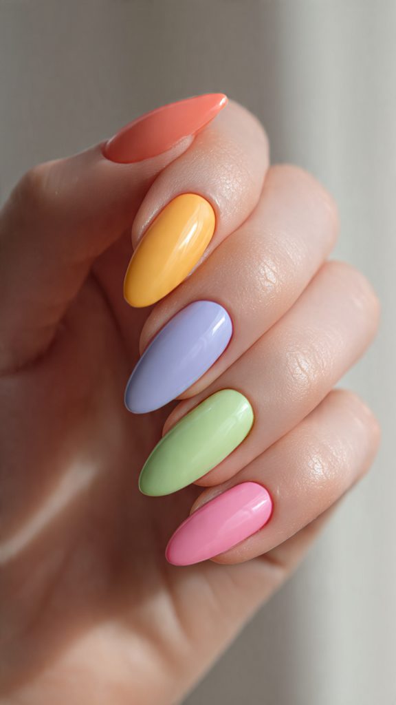 Pastel Skittle Nail Style