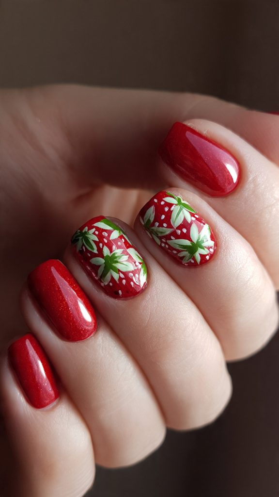  Short Strawberry Nail