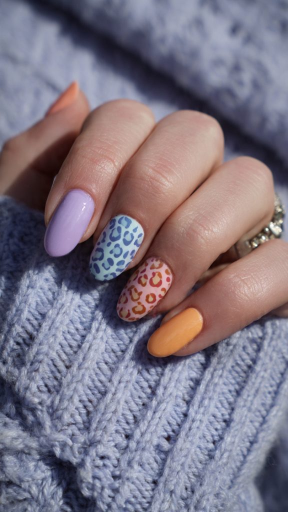 Pastel Animal Print Nails