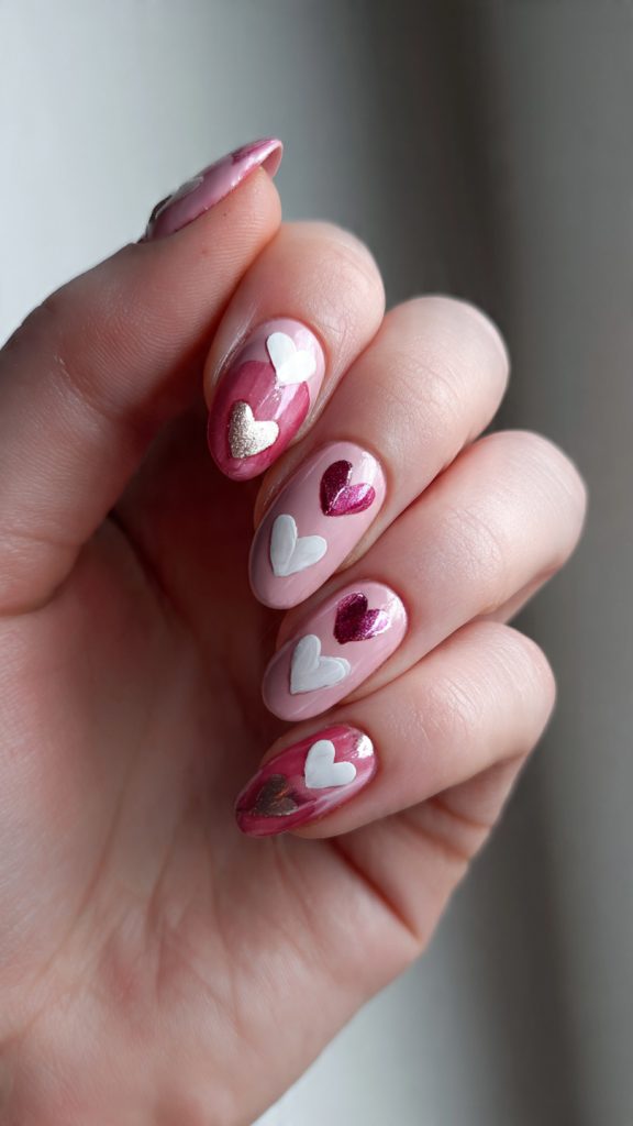 Tiny Heart Nail Art