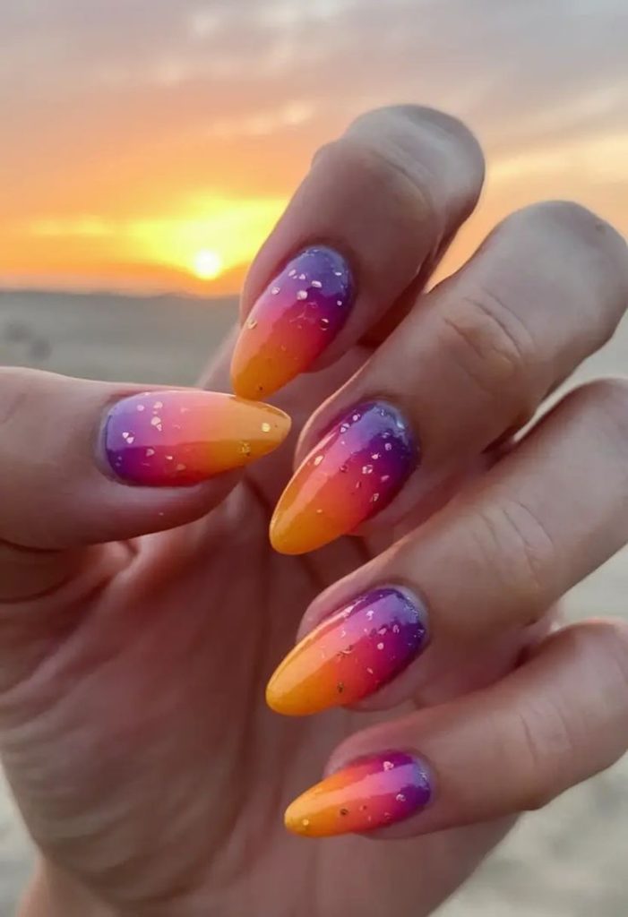 Abstract Sunset Nails