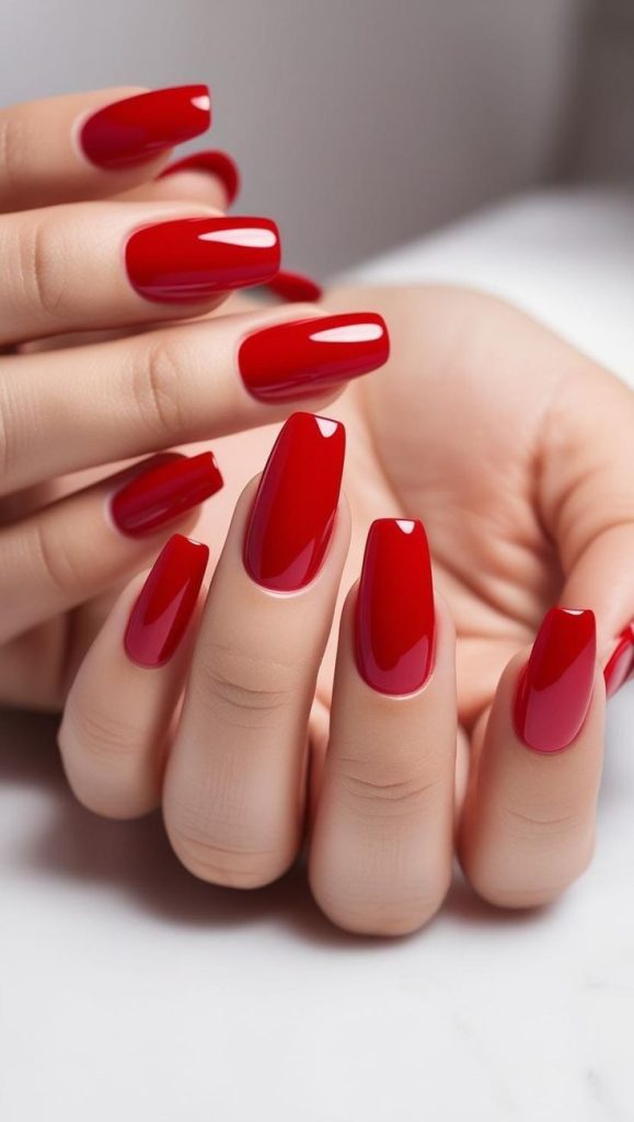Apple Cider Red Nails