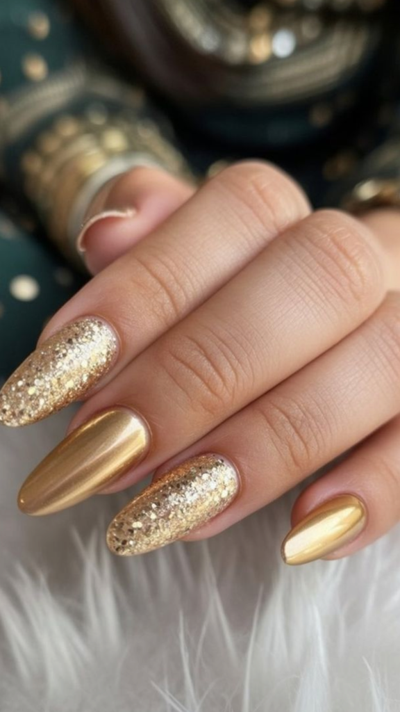 Belle Inspired Golden Beauty Nails