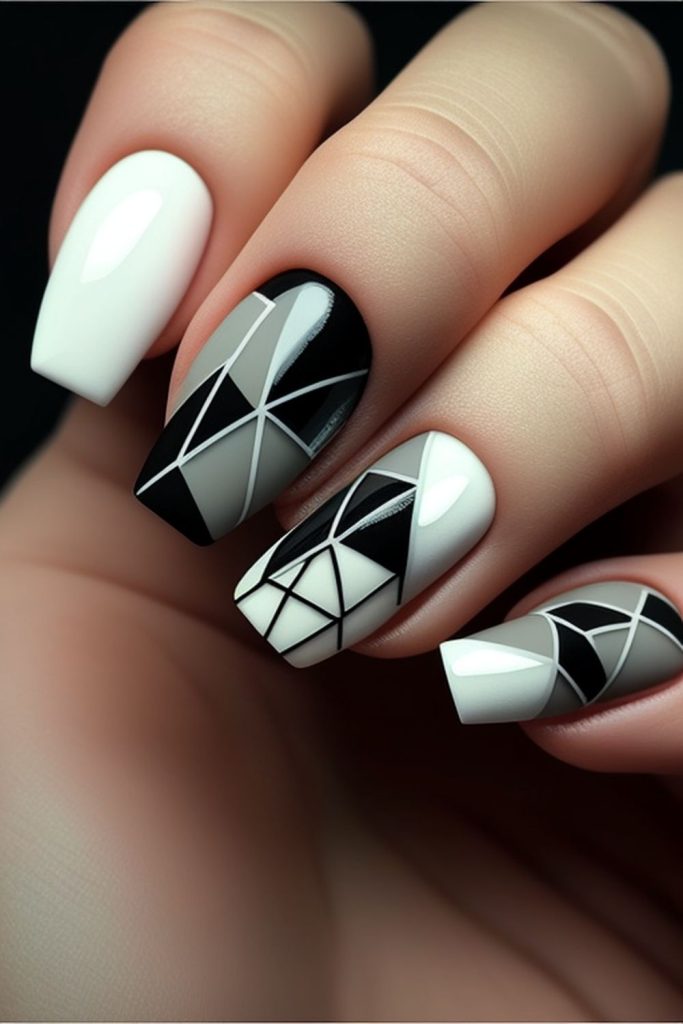Bold Shapes and Geometric Nail Art