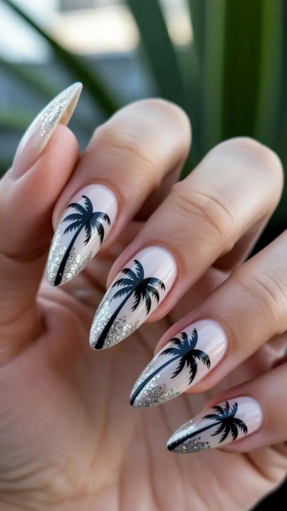 Bright Tropical Vacation Nails