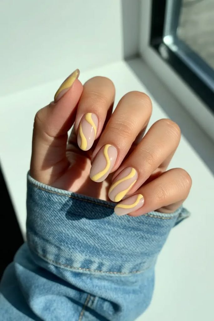 Butter Yellow with Simple Line Art