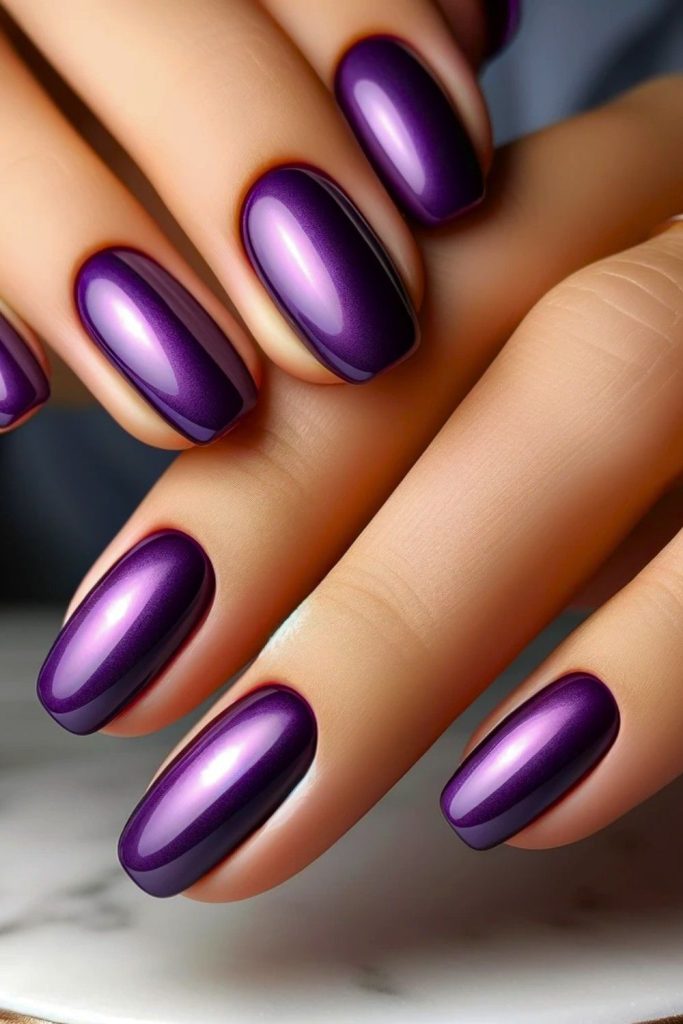 Chrome Purple Nails