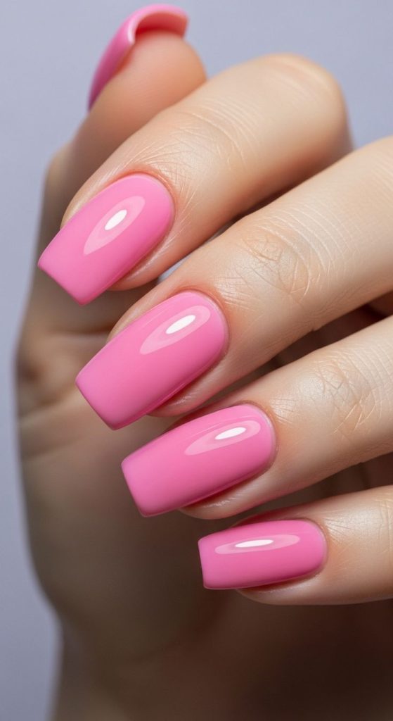 Classic Pink Gel Nails
