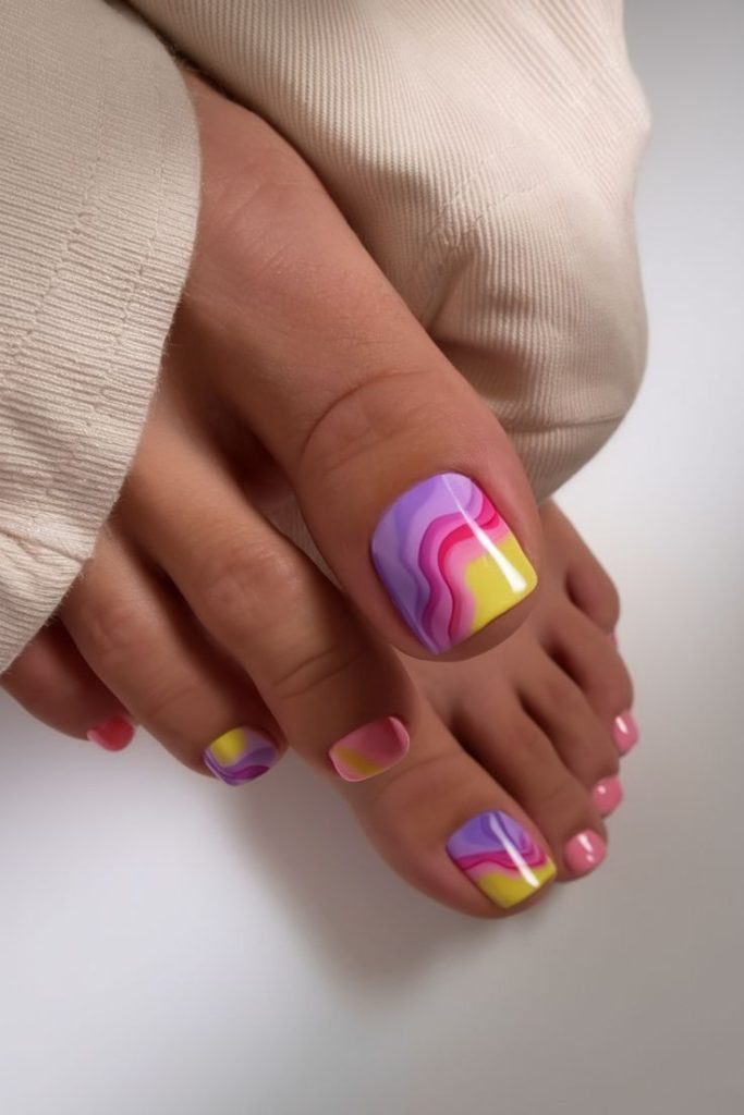 Creative 3D Toe Nail Design for a Bold Look