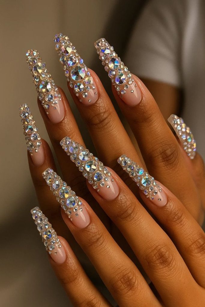 Crystal or Rhinestone Nails