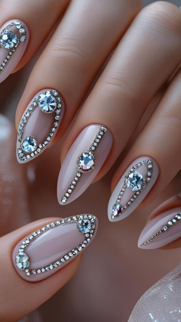 Elegant Rhinestone Nail Details