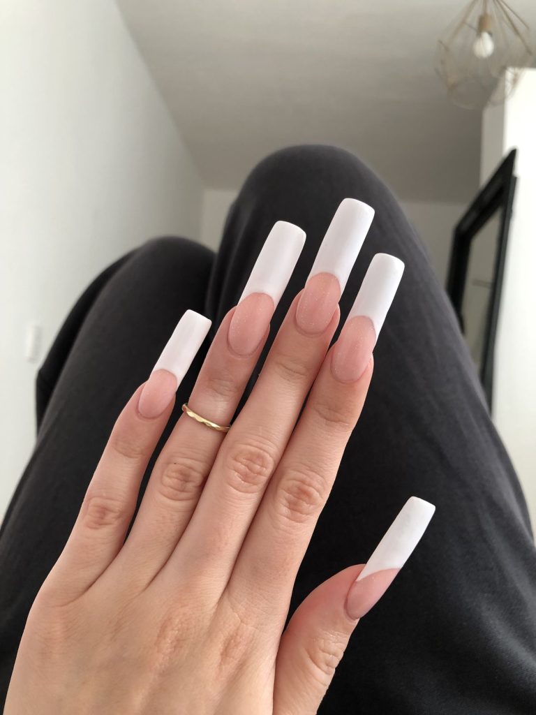 Extra Long French Acrylic Nail Look