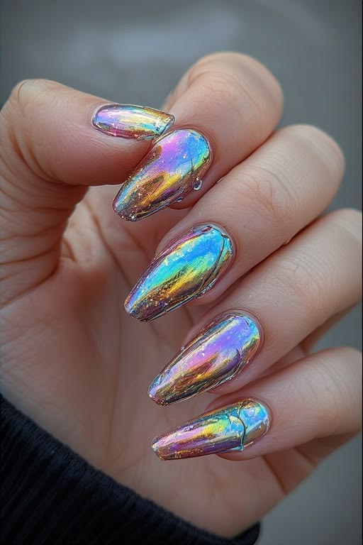 Fun Holographic Nails