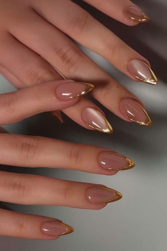 Gold French Tips