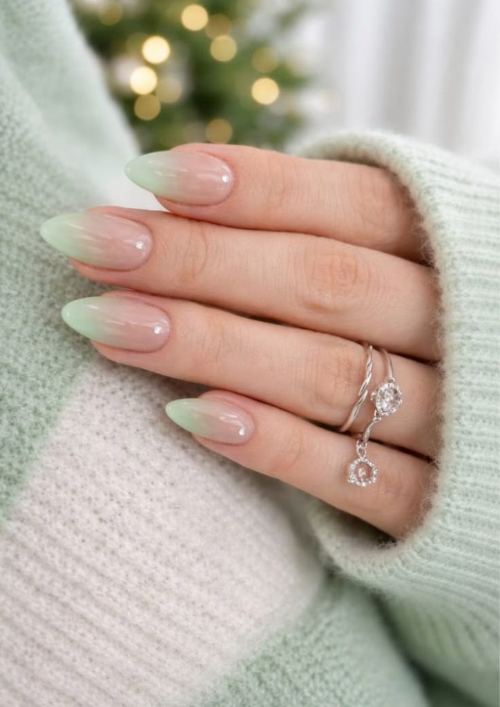 Jade Fade into White Ombre