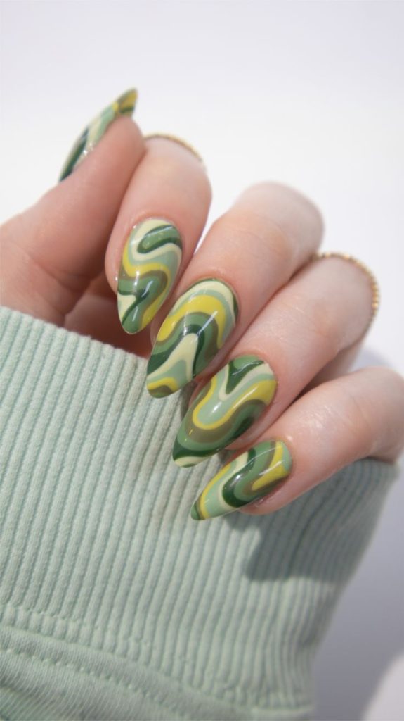 Jade Swirl Nail Art