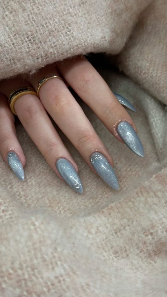Light Blue Cat Eye Nails for a Fresh Feel