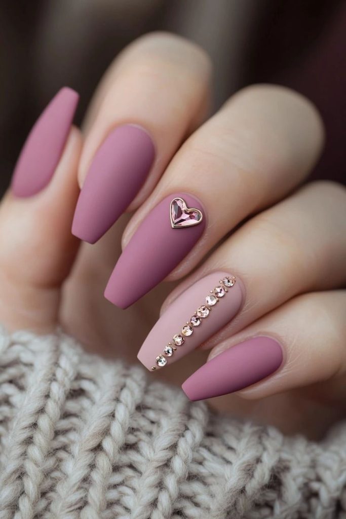 Matte Pink Stylish Nails