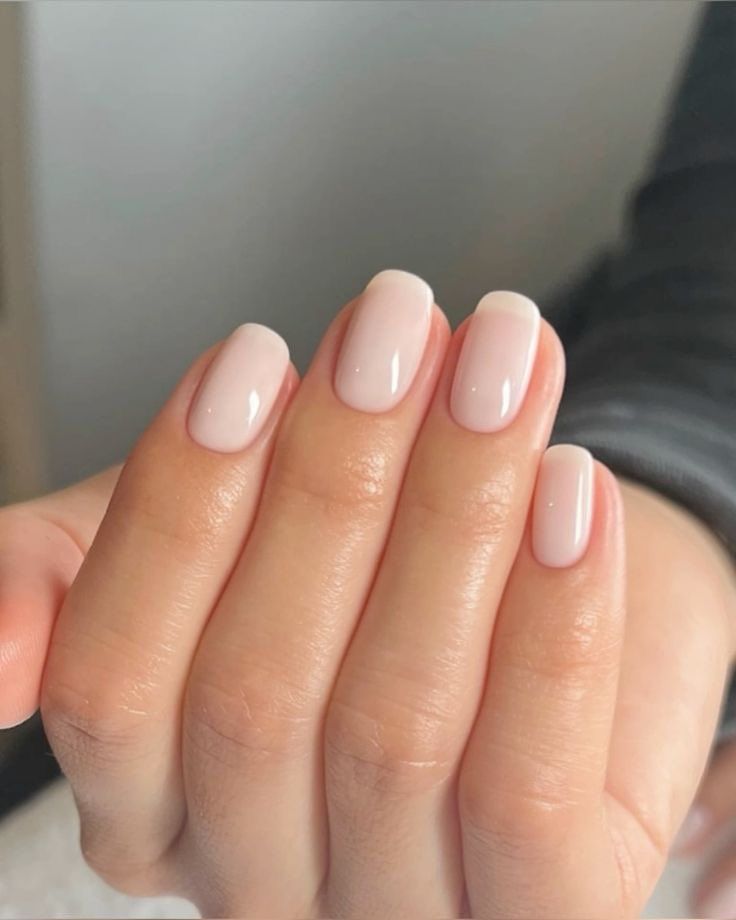 Milky French Tip Blend Nails