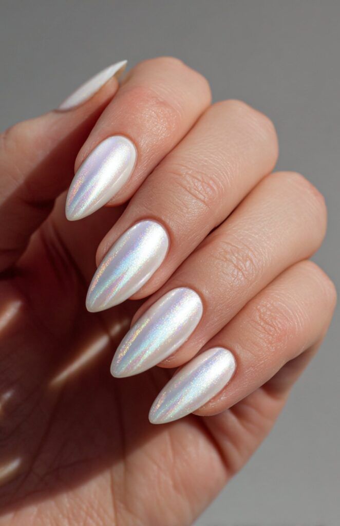 Opalescent White Nails