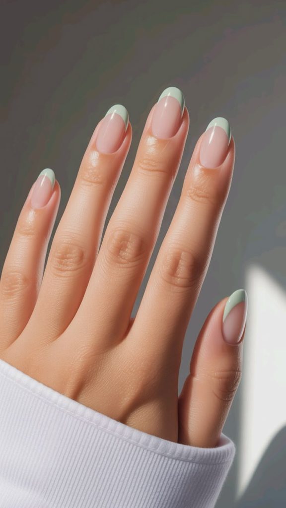  Pastel Mint Short Nails