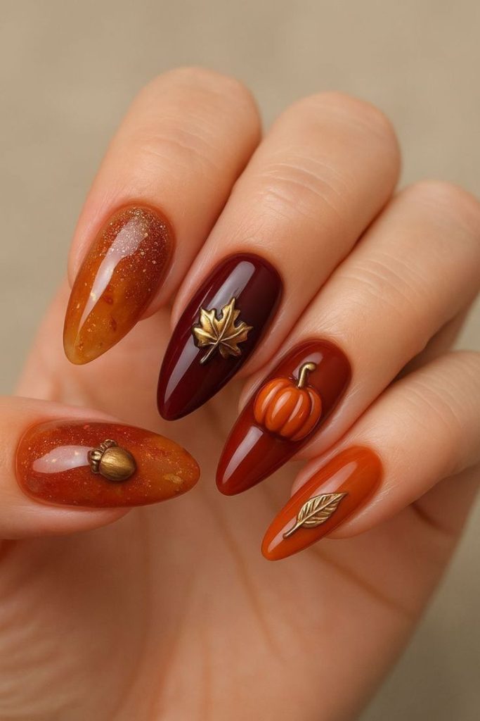 Pumpkin Spice Nails