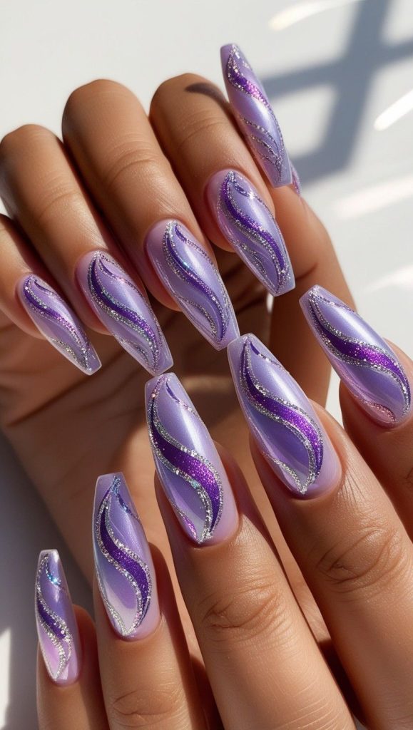Purple Acrylic Nail Styles