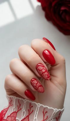 Red Lace Nails