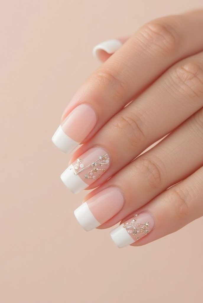 Romantic Bridal French Acrylic Nail Style
