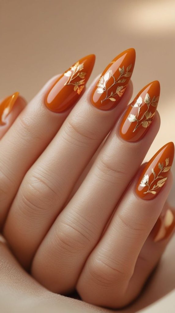 Rust Orange Nails