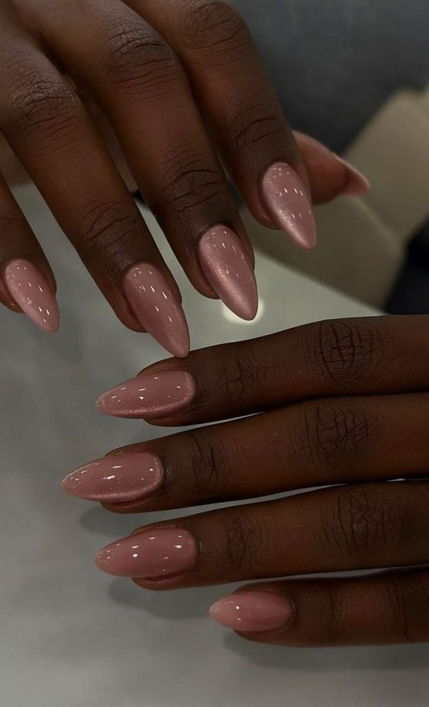  Shimmery Nude Nails