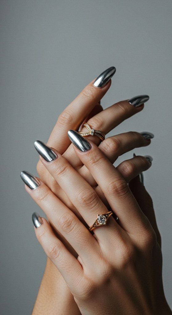 Shiny Chrome Nail Styles