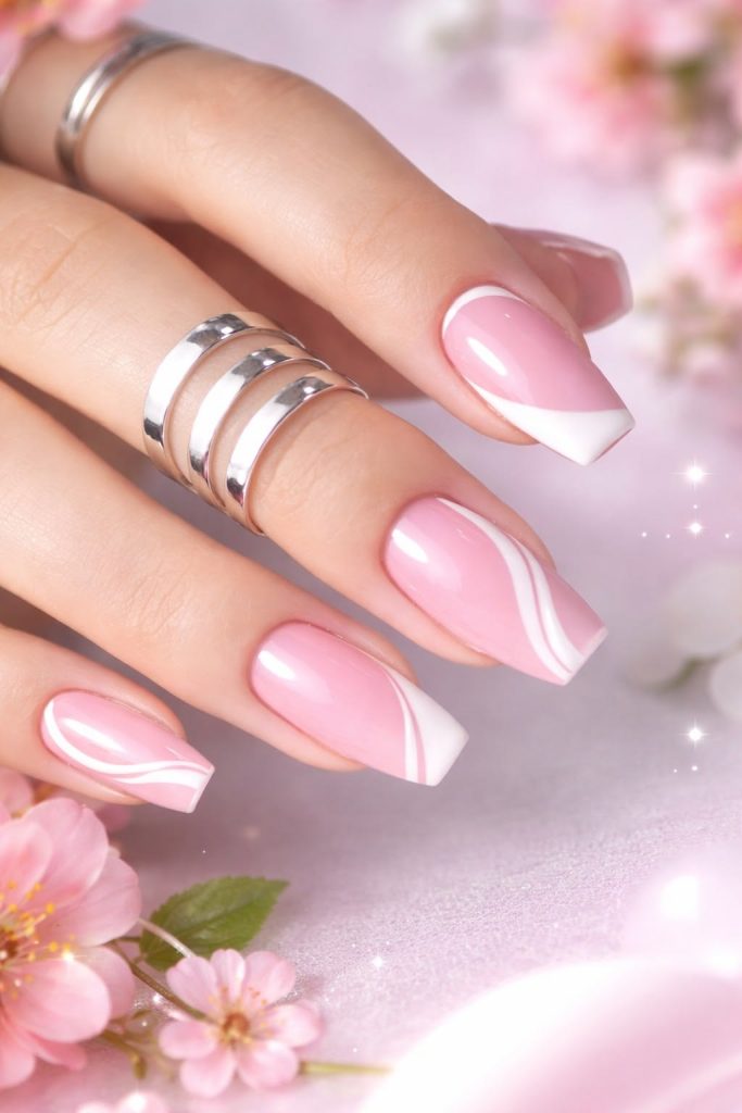 Simple Light Pink Lines Design