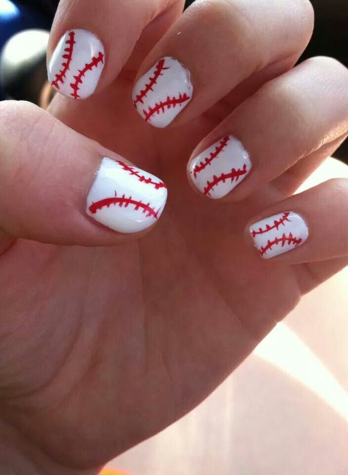 Simple Short Baseball Nails