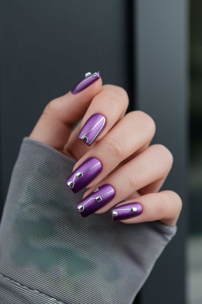 Simple Yet Stylish Purple Nails