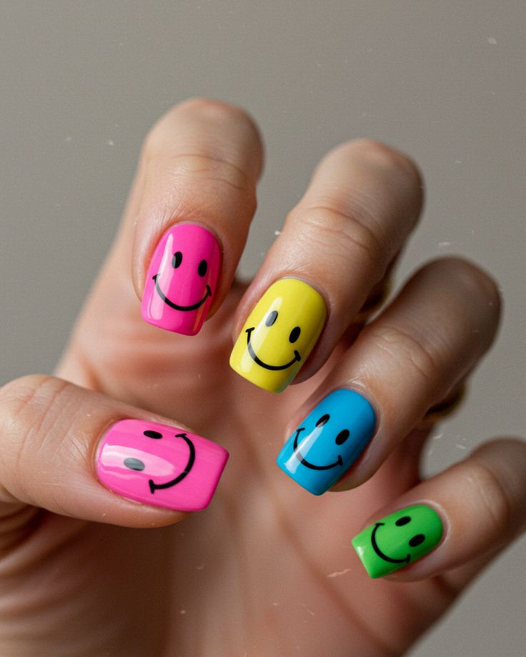 Smiley Face Nails