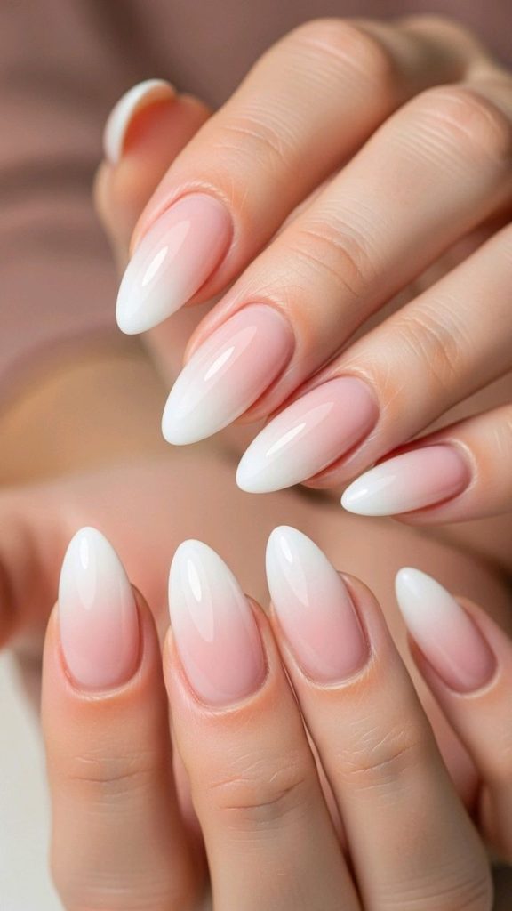 Soft Blush Ombre French Tip Nails
