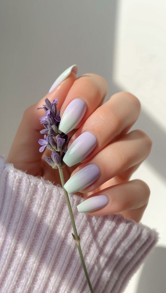 Soft Lavender and Mint Green